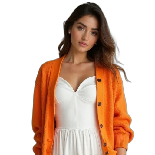 jacket, dress, colorful, monochrome, neon, golden, woman, white transparent PNG cut-out