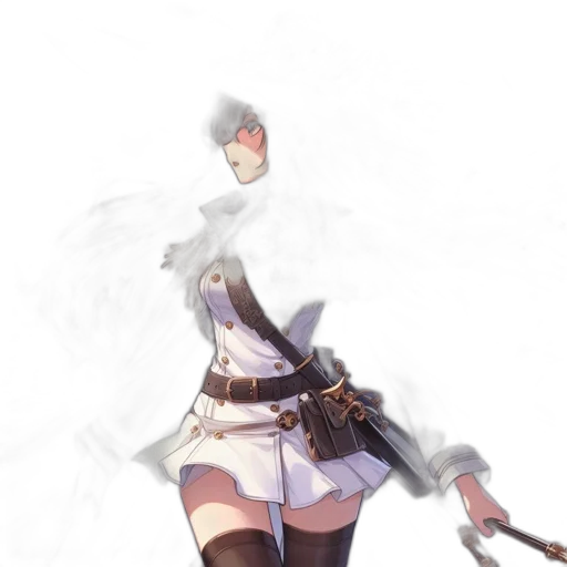 weapon, staff, sword, dress, concept art, anime, fantasy art, pixel art transparent PNG cut-out