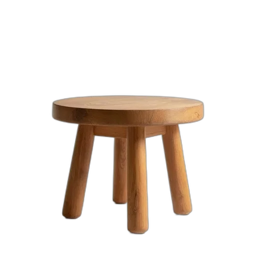 furniture, food, 3d render, photorealistic, wooden, stool, smooth, polished transparent PNG cut-out
