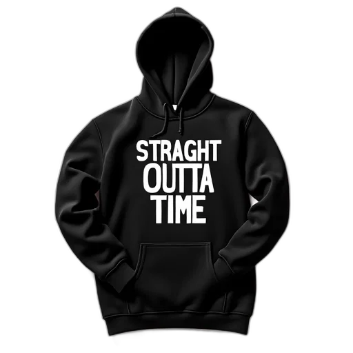 jacket, black, hoodie, white, graphic, front, reads, straight transparent PNG cut-out