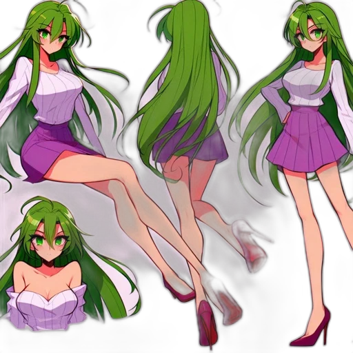 dress, concept art, anime, pixel art, 3d render, green, neon, monochrome transparent PNG cut-out