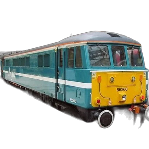car, photorealistic, 3d render, green, yellow, train, number, 86260 transparent PNG cut-out