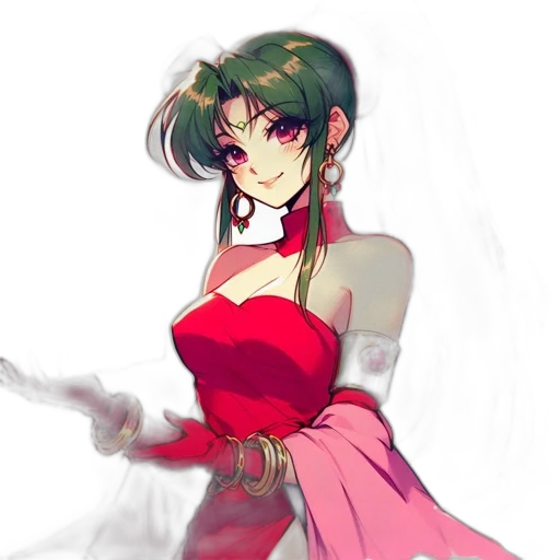 dress, staff, weapon, concept art, pixel art, anime, fantasy art, red transparent PNG cut-out