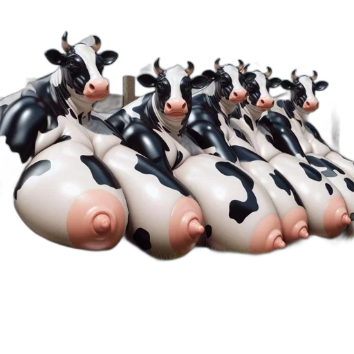 shoes, robot, car, 3d render, concept art, cows, oversized, rounded transparent PNG cut-out