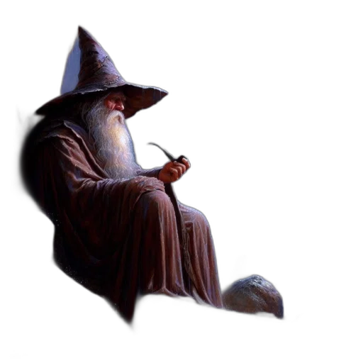 staff, hat, dragon, fantasy art, concept art, pixel art, 3d render, elderly transparent PNG cut-out