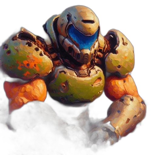 robot, weapon, creature, animal, concept art, 3d render, fantasy art, watercolor transparent PNG cut-out