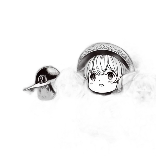 hat, jewelry, crown, mask, pencil sketch, anime, concept art, cartoon transparent PNG cut-out