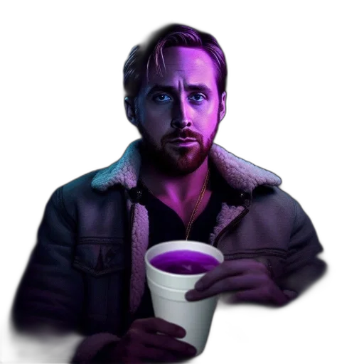jacket, face, food, staff, concept art, vaporwave, pixel art, cyberpunk transparent PNG cut-out