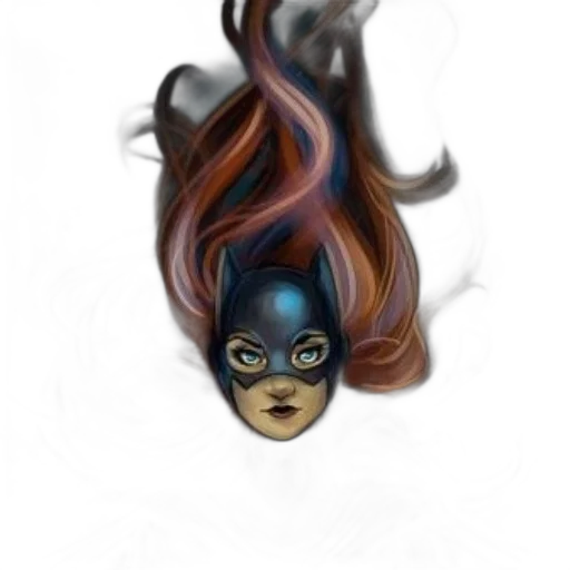 mask, hair, face, crown, comic book art, fantasy art, concept art, photorealistic transparent PNG cut-out