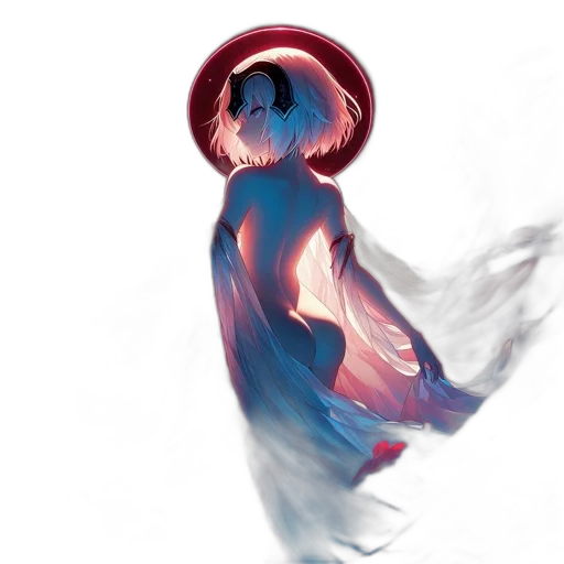 dress, mask, creature, hair, concept art, fantasy art, pixel art, 3d render transparent PNG cut-out