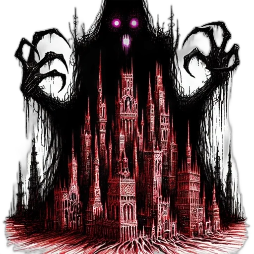 creature, concept art, comic book art, fantasy art, cartoon, dark, shadowy, figure transparent PNG cut-out