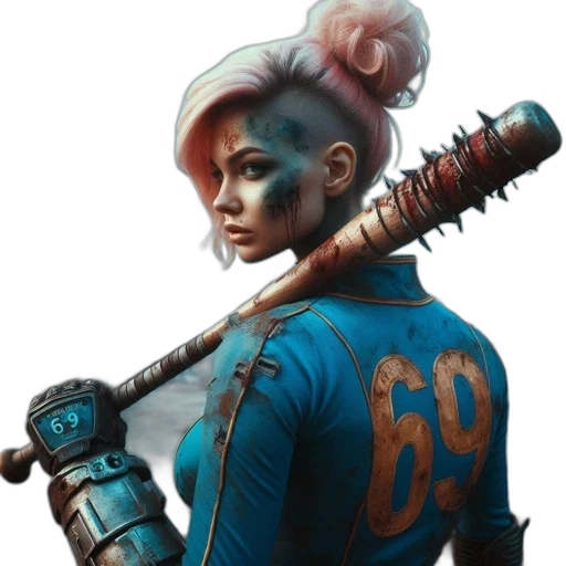 staff, weapon, robot, face, concept art, comic book art, fantasy art, cyberpunk transparent PNG cut-out