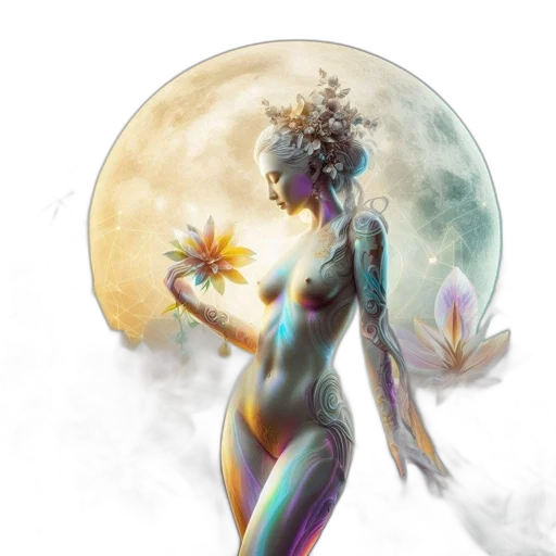 fantasy art, concept art, comic book art, pixel art, outer space, pastel, golden, ethereal transparent PNG cut-out