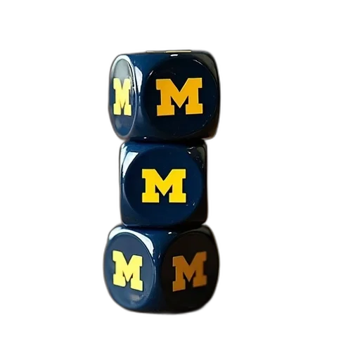 hat, yard, dice, stacking, game, michigan, wolverines, logo transparent PNG cut-out