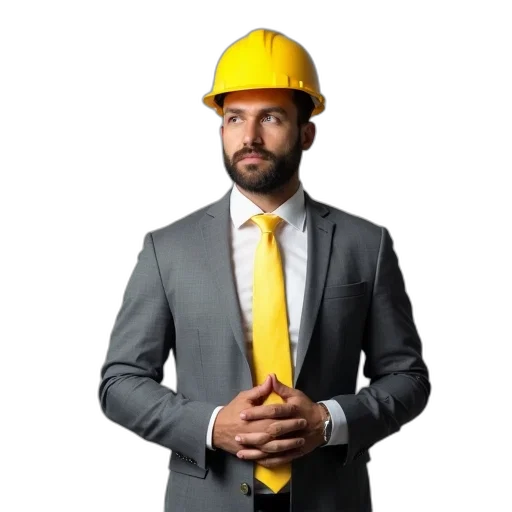 staff, hat, jacket, face, photorealistic, 3d render, man, gray transparent PNG cut-out