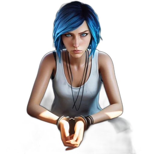 jewelry, face, concept art, photorealistic, cyberpunk, fantasy art, neon lights, blue transparent PNG cut-out