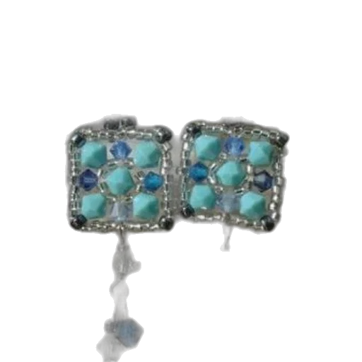 jewelry, crown, handcrafted, earrings, featuring, turquoise, blue, beads transparent PNG cut-out