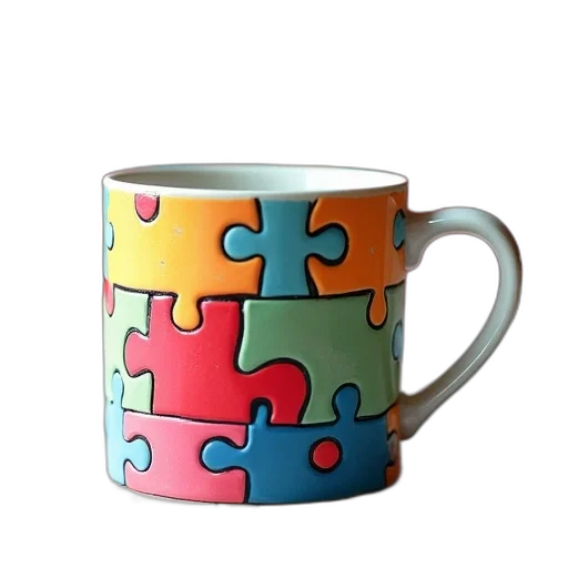 3d render, photorealistic, colorful, puzzle transparent PNG cut-out