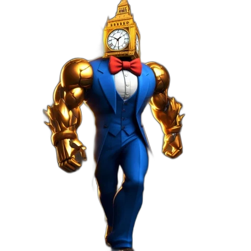 robot, mask, crown, staff, concept art, 3d render, comic book art, cartoon transparent PNG cut-out