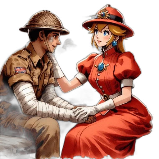 hat, weapon, staff, dress, pixel art, anime, concept art, comic book art transparent PNG cut-out