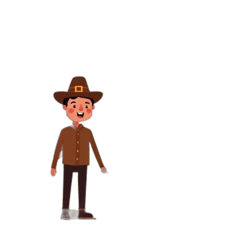 hat, pixel art, concept art, cartoon, 3d render, earth tones, cute, thanksgiving transparent PNG cut-out