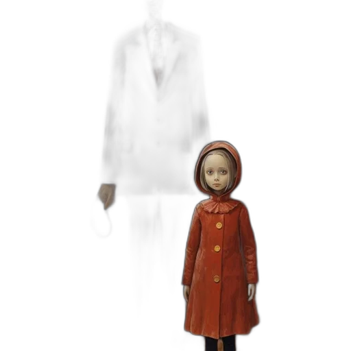 dress, jacket, robot, creature, concept art, 3d render, photorealistic, pixel art transparent PNG cut-out