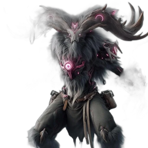 mask, creature, staff, dragon, concept art, fantasy art, 3d render, cyberpunk transparent PNG cut-out
