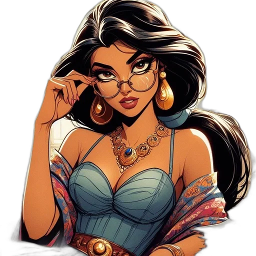 jewelry, comic book art, cartoon, fantasy art, concept art, animated, protagonist, donning transparent PNG cut-out