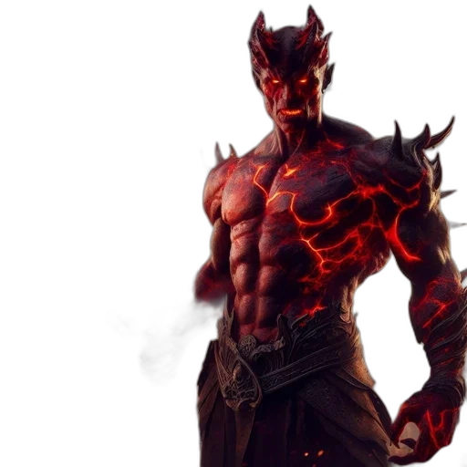 dragon, concept art, fantasy art, comic book art, 3d render, fire, red, muscular transparent PNG cut-out