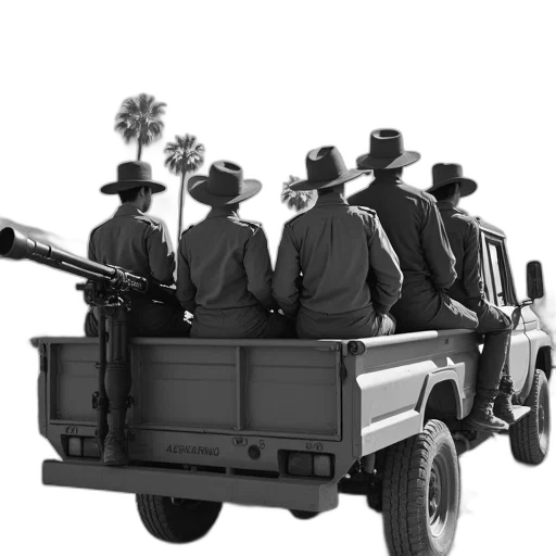 car, staff, weapon, hat, concept art, 3d render, city street, black transparent PNG cut-out