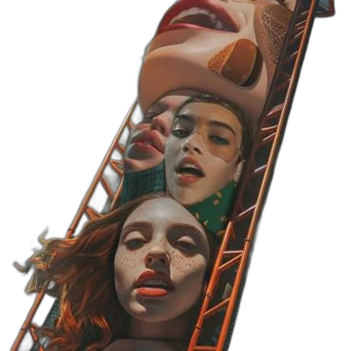 face, mask, concept art, photorealistic, comic book art, 3d render, neon lights, city street transparent PNG cut-out