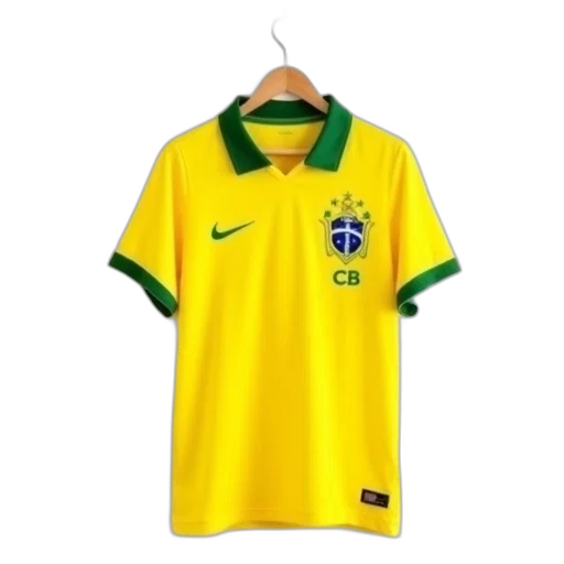 yellow, brazilian, soccer, jersey, green, collar, nike, swoosh transparent PNG cut-out
