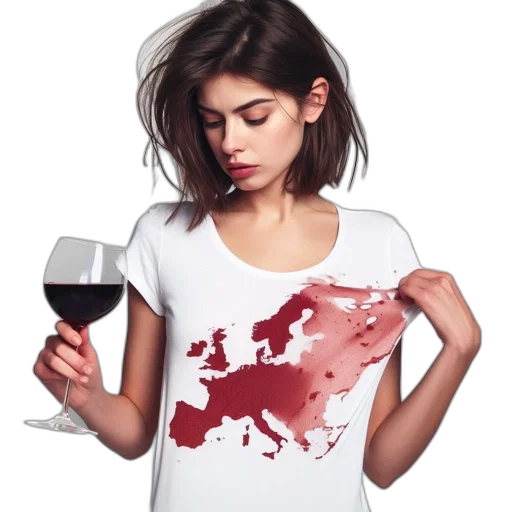 red, young, woman, white, shirt, european, map, print transparent PNG cut-out