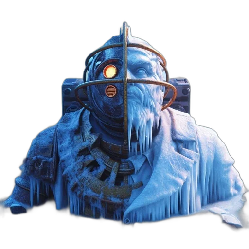 robot, mask, face, jacket, concept art, 3d render, vaporwave, watercolor transparent PNG cut-out