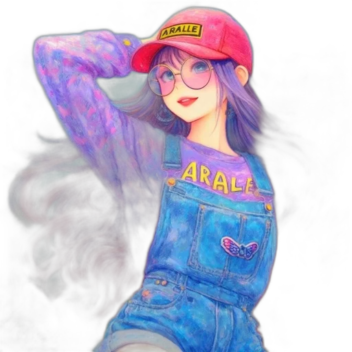 jacket, hat, dress, robot, watercolor, anime, concept art, fantasy art transparent PNG cut-out