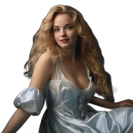 dress, crown, jewelry, photorealistic, oil painting, fantasy art, concept art, blue transparent PNG cut-out