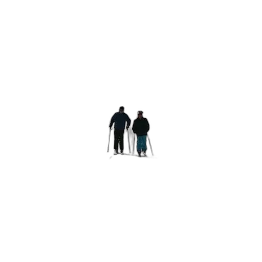 jacket, umbrella, pixel art, 3d render, concept art, two, skiers, snowy transparent PNG cut-out