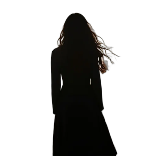 dress, jacket, staff, hair transparent PNG cut-out