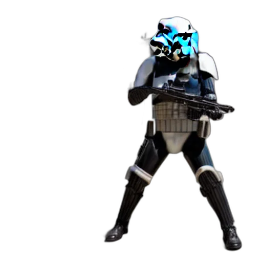 robot, weapon, staff, mask, concept art, 3d render, pixel art, cyberpunk transparent PNG cut-out