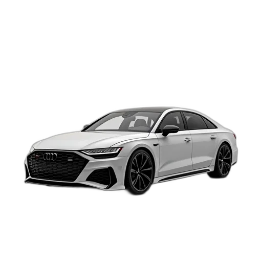 car, 3d render, photorealistic, concept art, cartoon, silver, audi, black transparent PNG cut-out