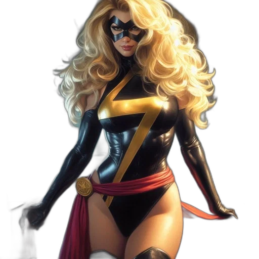 comic book art, concept art, cartoon, fantasy art, female, superhero, blonde, hair transparent PNG cut-out