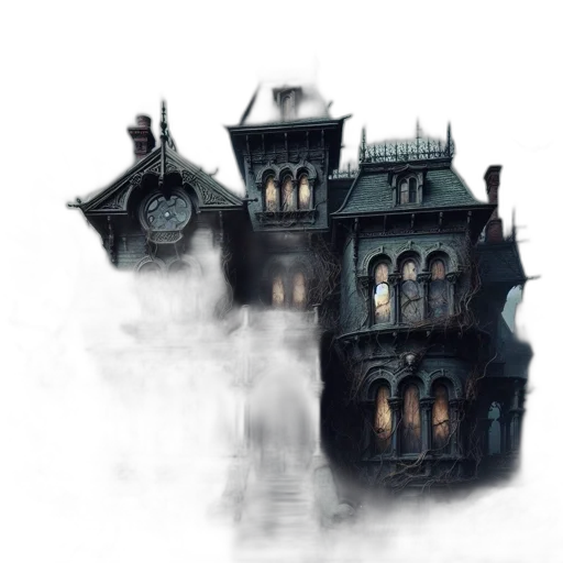 building, mask, dress, concept art, fantasy art, watercolor, photorealistic, fog transparent PNG cut-out