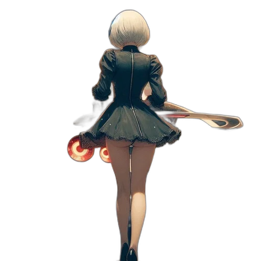 dress, staff, weapon, sword, concept art, anime, fantasy art, pixel art transparent PNG cut-out