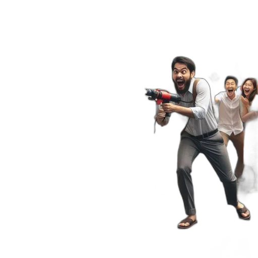 weapon, staff, concept art, 3d render, pixel art, city, street, man transparent PNG cut-out