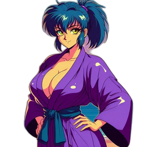 jacket, staff, dress, anime, vaporwave, pixel art, concept art, neon lights transparent PNG cut-out