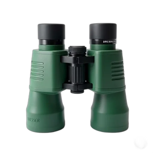 3d render, pair, green, binoculars, black, rim, around, lenses transparent PNG cut-out