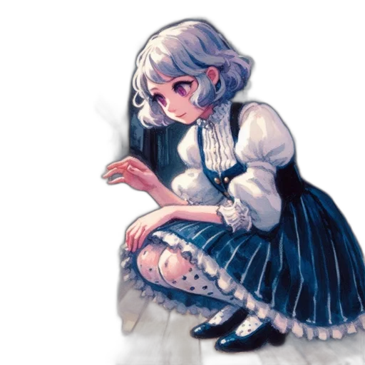 dress, staff, creature, robot, pixel art, concept art, watercolor, anime transparent PNG cut-out