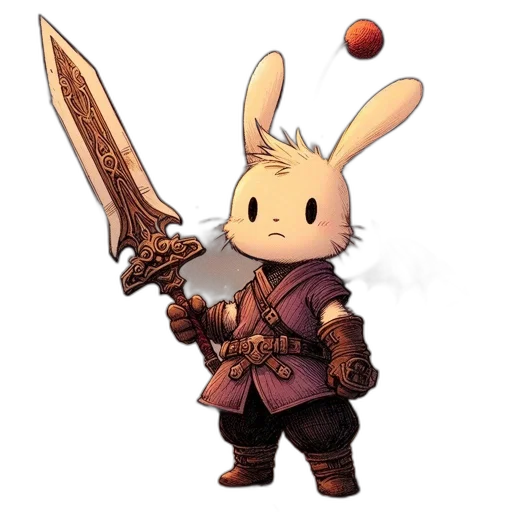 weapon, sword, staff, animal, concept art, pixel art, fantasy art, 3d render transparent PNG cut-out