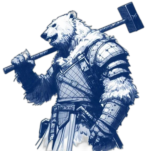 staff, animal, sword, concept art, fantasy art, pixel art, comic book art, blue transparent PNG cut-out