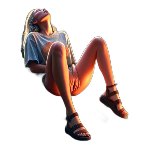 shoes, robot, dress, hat, concept art, 3d render, pixel art, cyberpunk transparent PNG cut-out